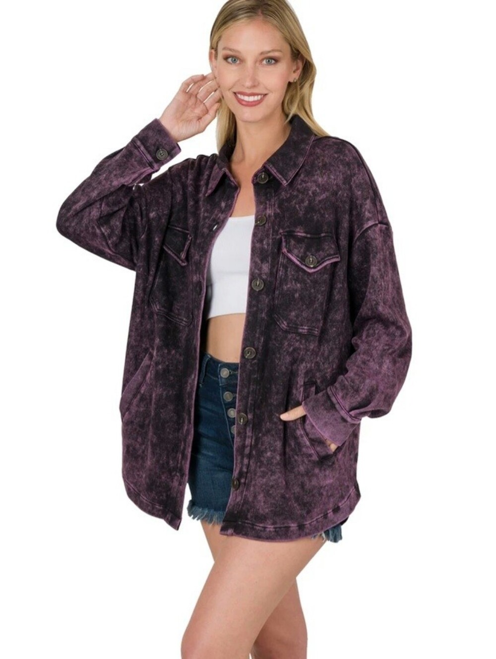 Zenena Blackberry Purple Mineral Washed Shachet Medium Boho Hippie Grunge